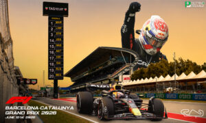 This poster indicates that the F1 Barcelona-Catalunya Grand Prix 2026 will feature clashes between top drivers on the track.