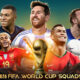 This poster shows football players representing the upcoming 2026 FIFA World Cup.
