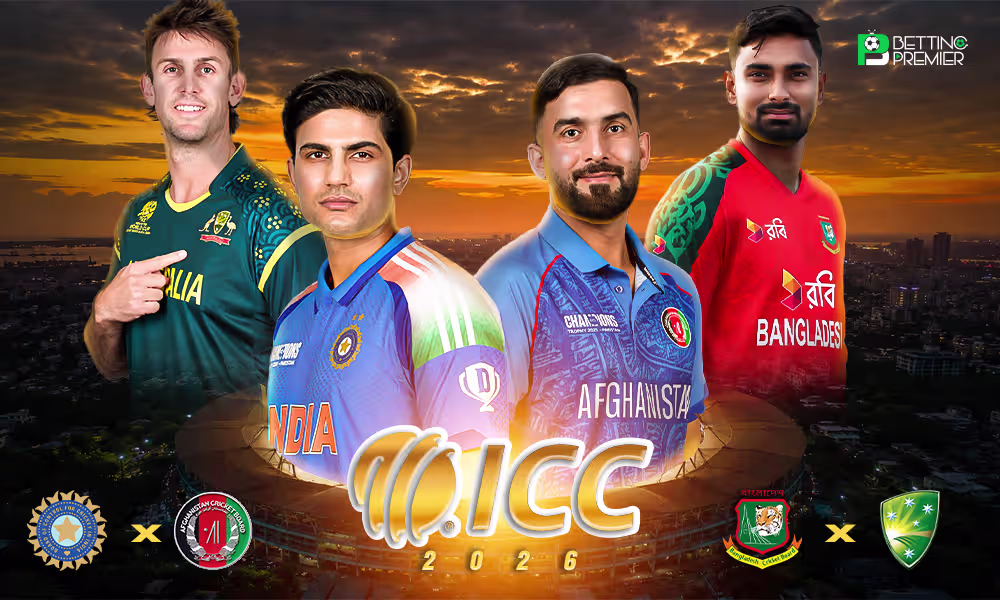 This poster shows ICC teams to represent upcoming matchups.