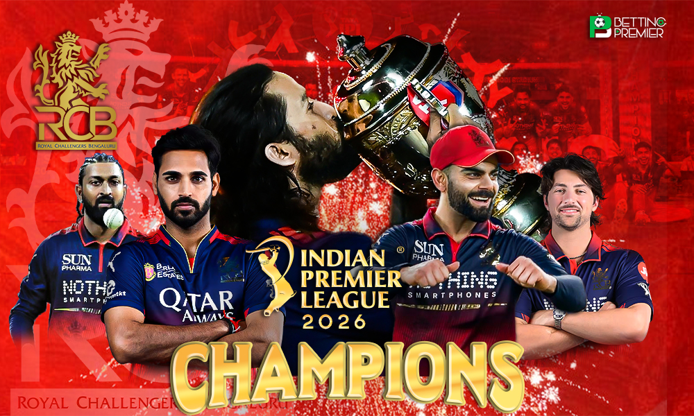 The poster celebrates RCB winning back-to-back titles in IPL 2026.