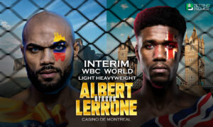 This poster shows fighters representing the upcoming Albert Ramirez vs Lerrone Richards title fight.