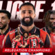 This poster denotes a Nice champion of the Ligue 1 relegation playoffs game for next season, shifting the advantage taken.