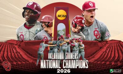This poster shows Oklahoma celebrating its win in the College World Series final.