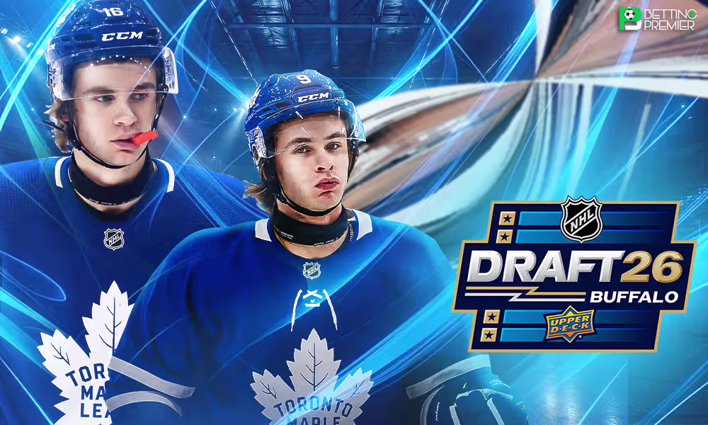 This poster indicates that the NHL Draft is a showcase of new talent selected by NHL teams for the upcoming season.