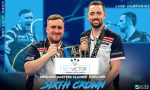 The poster celebrates England’s first-time pairing, which claimed a record sixth World Cup crown.