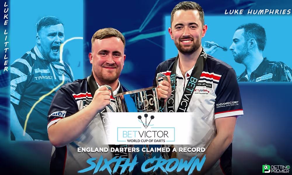 The poster celebrates England’s first-time pairing, which claimed a record sixth World Cup crown.