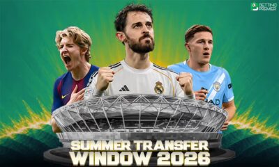 This poster shows players representing the Summer Transfer Window.