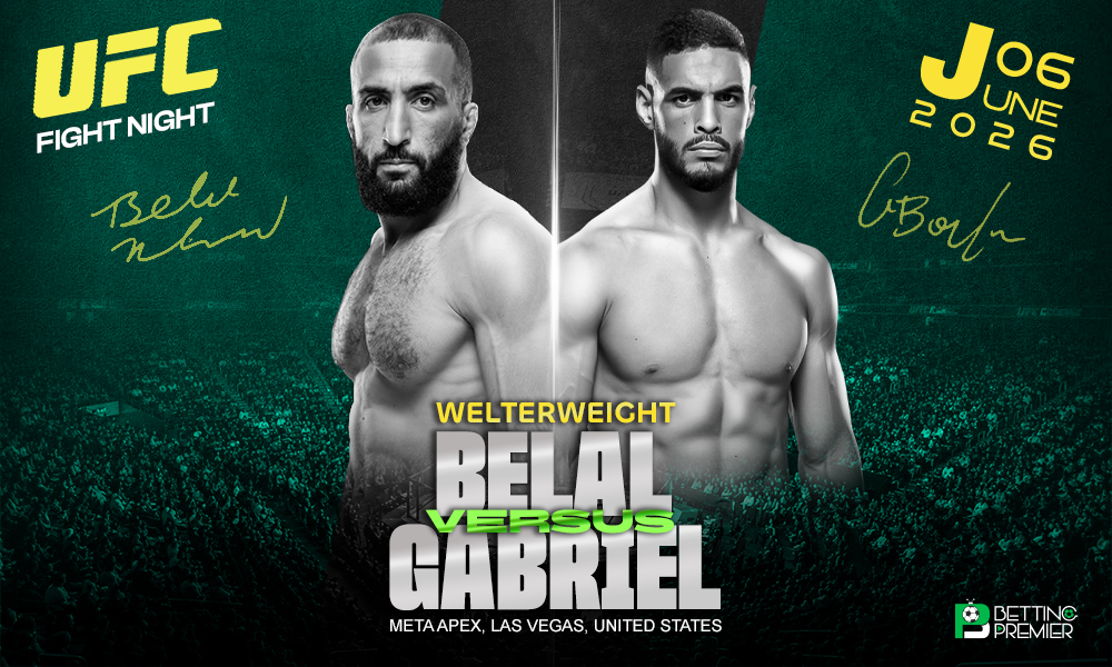 This poster announces a UFC Fight Night featuring a clash between Muhammad and Bonfim for the welterweight title.