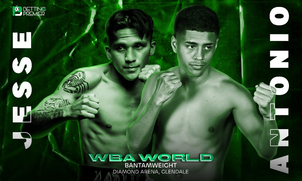 This poster shows boxers representing the upcoming Antonio Vargas vs Jesse Rodriguez title fight.