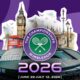 The poster announces that the Grand Slam Wimbledon event will start on June 29, 2026, featuring the top players.