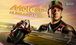 This poster shows Marco Bezzecchi representing the upcoming MotoGP Hungarian GP.