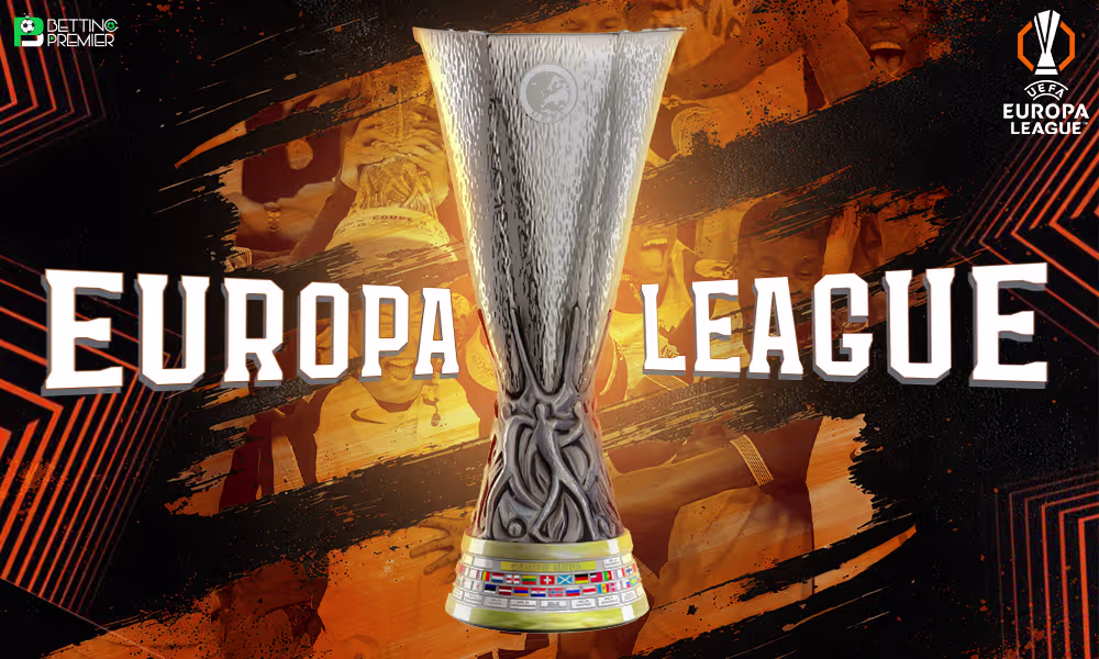 The poster features the UEFA Europa League 2026-27 start and streaming options, along with venue details.