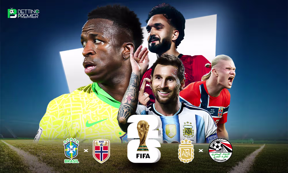 This poster shows FIFA teams to represent upcoming matchups.