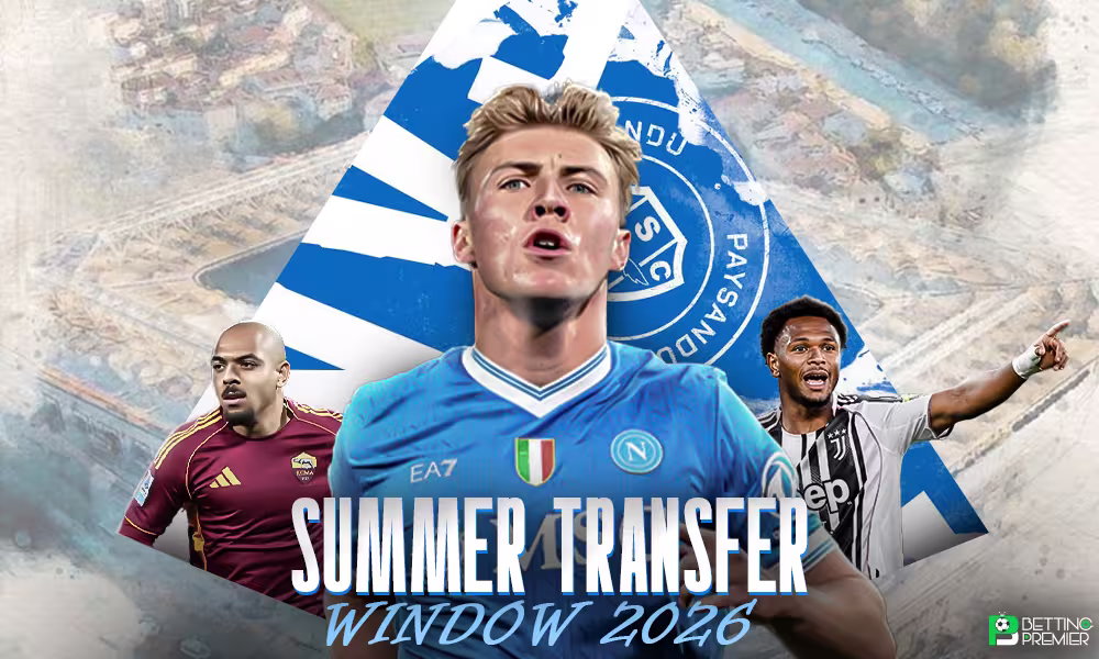 This poster shows football players who moved to Serie A teams in the summer transfer window.