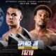 This image denotes a boxing world title fight between Errol Spence Jr and Tim Tszyu for the middleweight showdown.