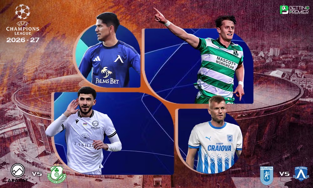 This poster denotes that the UEFA Champions League 2026-27 will feature top-tier clubs in the second leg of the second qualifying round.