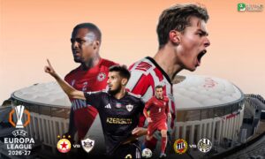 This poster denotes that the UEFA Europa League 2026-27 will feature the 2nd qualifying round with top-tier clashes.
