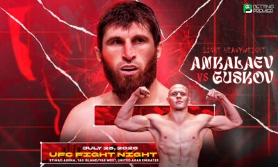 This image represents a UFC Fight Night event featuring a fight between Ankalaev and Guskov for the light heavyweight title.