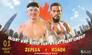 The poster features the Roach vs Zepeda fight for the Vacant WBC World Lightweight Championship.