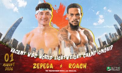 The poster features the Roach vs Zepeda fight for the Vacant WBC World Lightweight Championship.