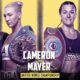 This poster shows the headline, location, and information regarding the fight between Cameron and Mayer.