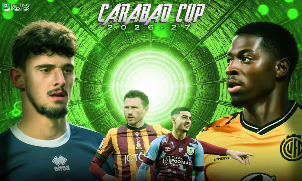 The poster denotes that the Carabao Cup 2026-27 includes several notable club clashes in the second round.