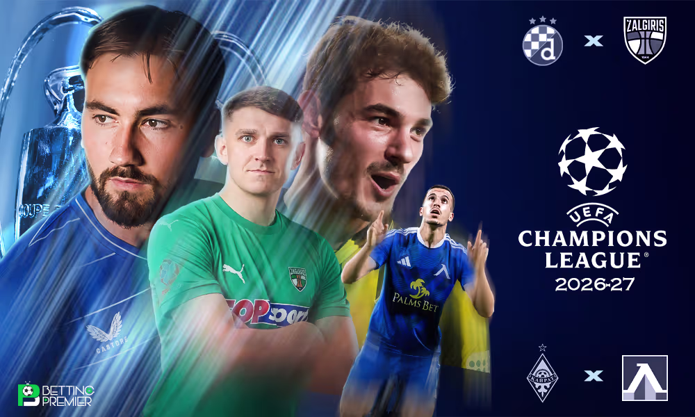 This poster denotes that the UEFA Champions League 2026-27 will feature top-tier clubs competing on the turf.