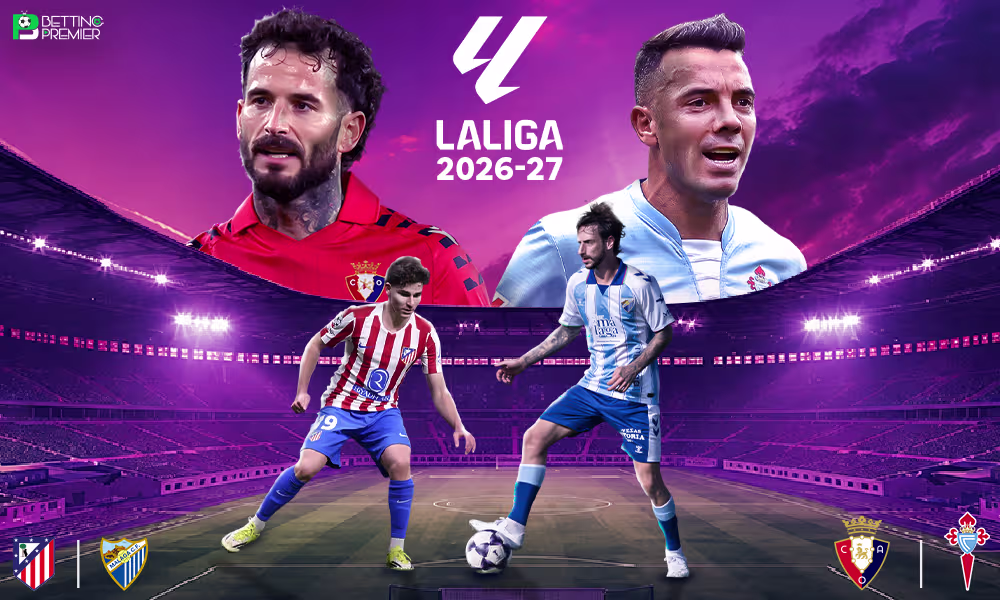 This poster shows La Liga 2026-27 teams to represent the upcoming matchups.