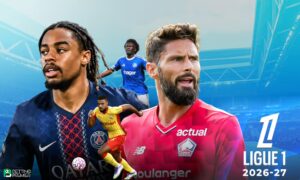 This poster shows Ligue 1 2026-27 teams to represent the upcoming matchups.