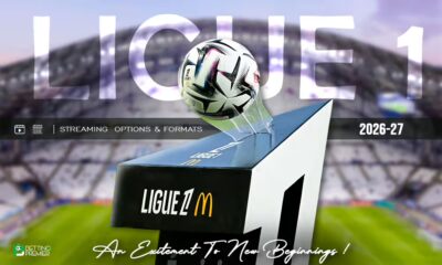 The poster contains the title along with the available streaming options for the Ligue 2026-27 season.