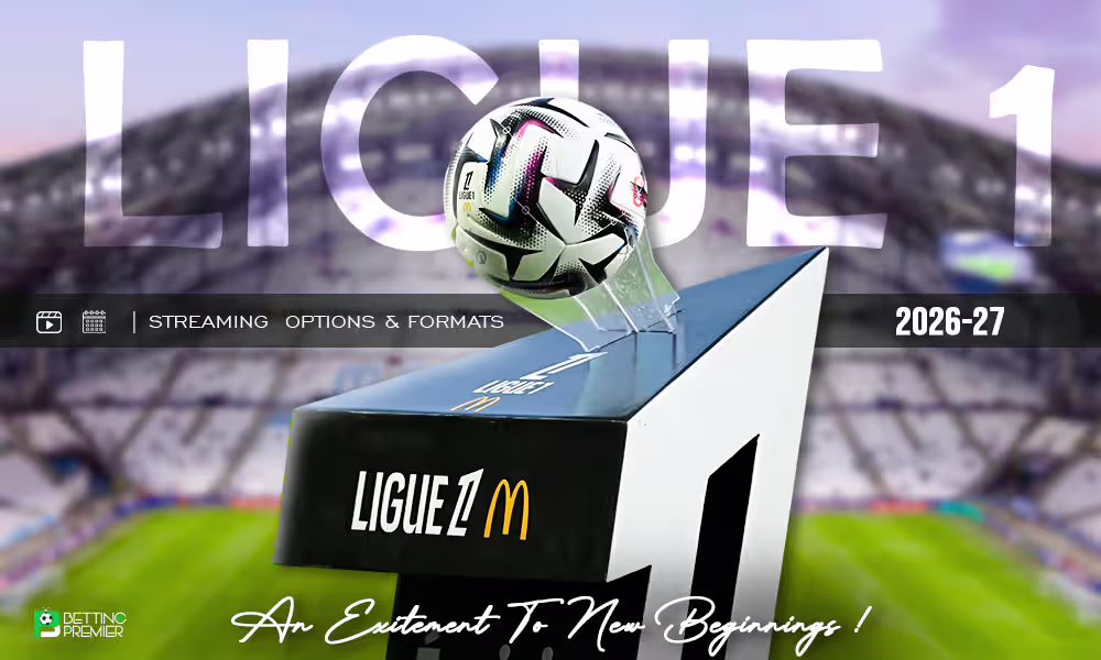 The poster contains the title along with the available streaming options for the Ligue 2026-27 season.
