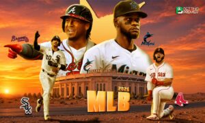 This poster shows MLB teams to represent the upcoming matchups.