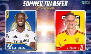 This poster denotes the Summer Transfer Window 2026, featuring a top-tier club's auction for players.