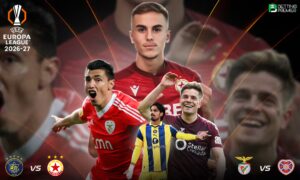 The poster delivers the high-aggregate teams clashing for the permanent spot in the UEFA Europa League 2026-27 season.