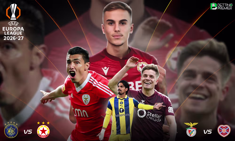 The poster delivers the high-aggregate teams clashing for the permanent spot in the UEFA Europa League 2026-27 season.