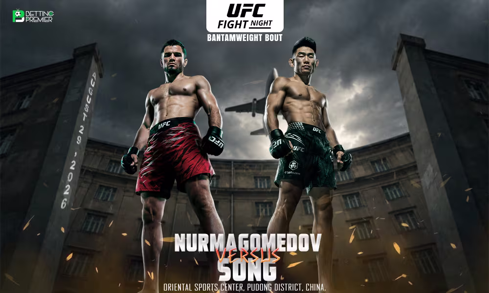 This poster denotes the UFC Fight Night between Nurmagomedov and Song for the bantamweight bout.