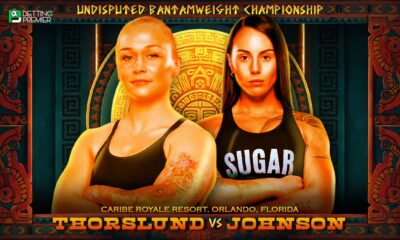 The poster features the clash between Johnson vs Thorslund in the Bantamweight division.