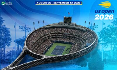 This poster marks the new era of the US Open, featuring exciting action on the court.