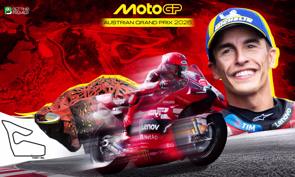 The poster denotes that the MotoGP 2026 Austrian Grand Prix will feature several riders with face-to-face clashes.