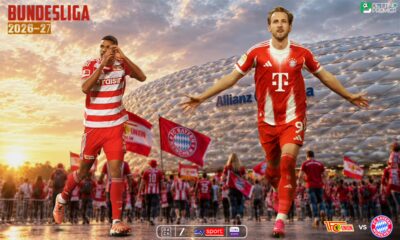 The poster features the key matchups from the league standings in the Bundesliga 2026-27.