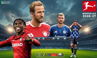 The poster features the key matchups from the league standings in the Bundesliga 2026-27.