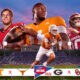 The poster shows that NCAA Division I FBS football 2026 will feature clashes between top-tier teams in head-to-head battles.