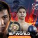 The poster denotes a boxing match between Thanongsak Simsri and Mark Vicelles in the ring.