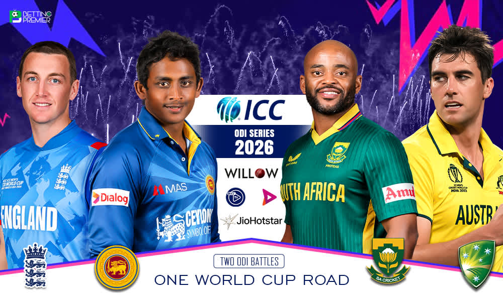 The Poster features the ICC calendar ODI events 2026: SA vs AUS & ENG vs SL.