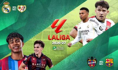 The poster represents the La Liga 2026-27 season and several clubs' head-to-head records in Spanish football.