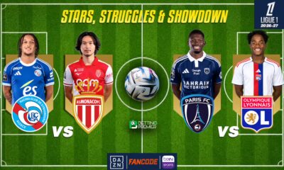 The poster features the top team clashes in Matchday 4 of the Ligue 1 2026-27 season.
