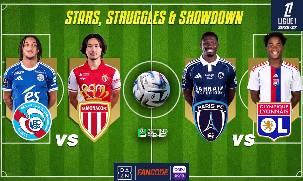 The poster features the top team clashes in Matchday 4 of the Ligue 1 2026-27 season.