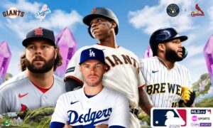 This poster shows MLB teams to represent the upcoming matchups.