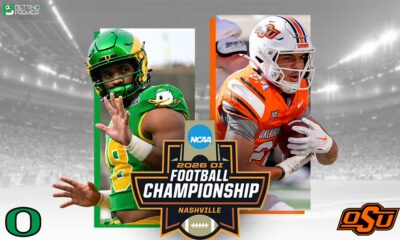 This poster shows the top NCAA Division I FBS football teams for 2026 competing in Week 2.
