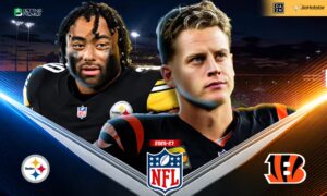 The poster shows the selected teams clashing in NFL 2026-27 third-round week games.